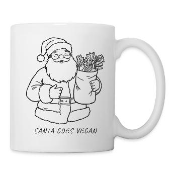 Santa Goes Vegan – Funny Xmas Design - Mug - white - Right