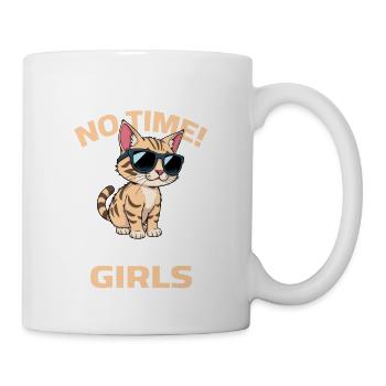 Chat Chats Dictons Chat Miaou Pas de temps Filles - Mug blanc - blanc - Droite
