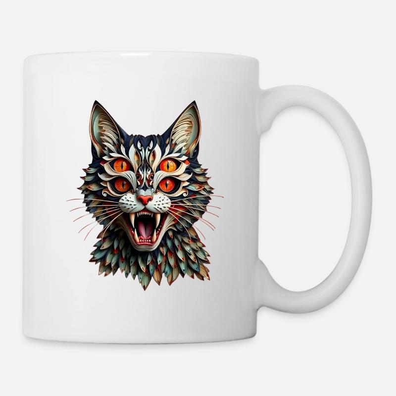 Creepy Cat – Nightmare in Fur - Mug - white