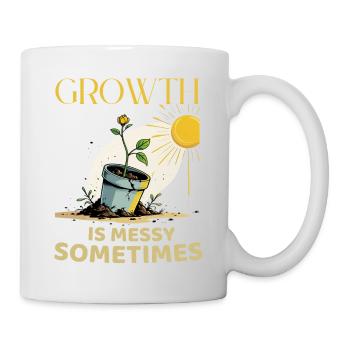 Growth metaphor with flower in pot - Mug - white - Right