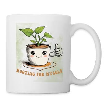 Mignon pot de fleurs avec breloque - Mug blanc - blanc - Droite