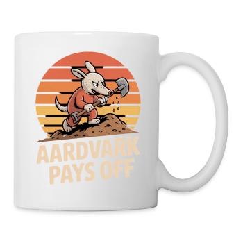 Aardvark paie fourmilier Motivation Retro - Mug blanc - blanc - Droite