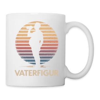 Papa mit Bierbauch Lustige Ironische Vaterfigur - Tasse - Weiß - Rechts