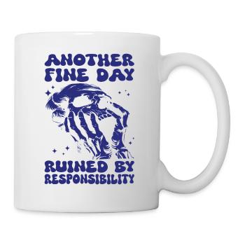 Skelett Schädel Responsibility Halloween - Tasse - Weiß - Rechts