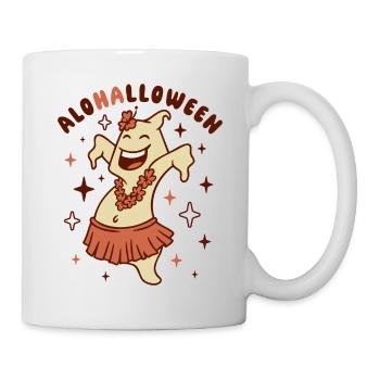 Fröhlicher Aloha Spirit im Hula Rock für Halloween - Tasse - Weiß - Rechts