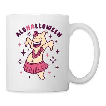 Halloween Lustiger Geist im Hula Rock - Tasse - Weiß - Rechts