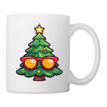 Festlicher Weihnachtsbaum mit Sonnenbrille - Tasse - Weiß - Rechts
