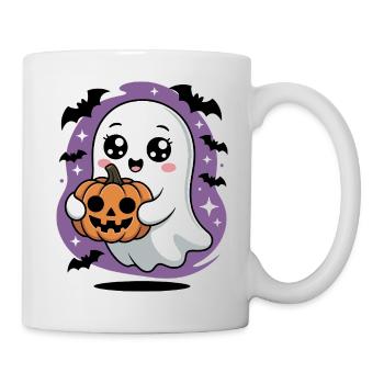 Niedliche Geister mit Kürbis Halloween Design - Tasse - Weiß - Rechts
