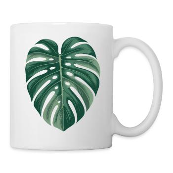 Illustration de feuille de Monstera tropicale - Mug blanc - blanc - Droite