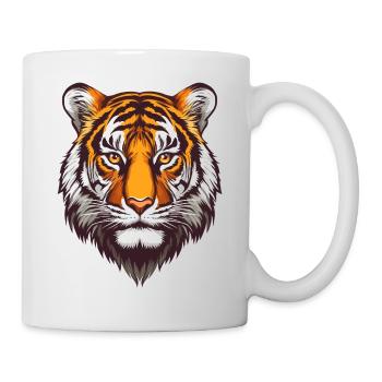 Tiger Kopf :) - Tasse - Weiß - Rechts