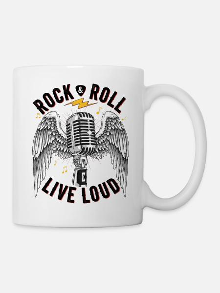 Rock And Roll Engel mit Mikrophon - Tasse - Weiß