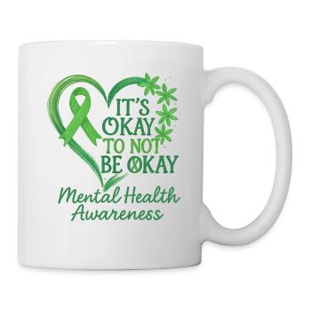 Conception du ruban vert pour la sensibilisation à la santé mentale - Mug blanc - blanc - Droite