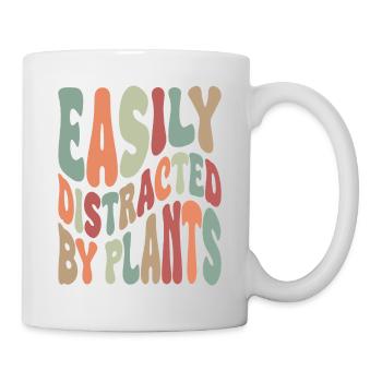 Easily Disctracted By Plants Vintage - Tasse - Weiß - Rechts