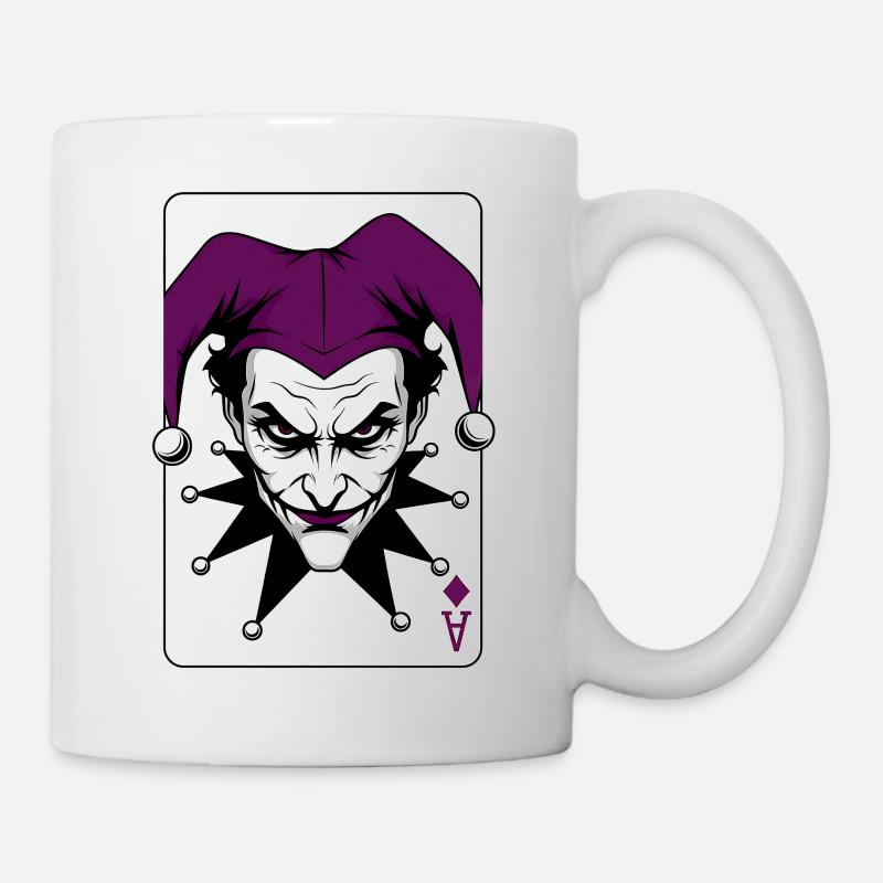 Arlequin Joker Clown Illustration - Mug blanc - blanc