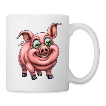 funny pink pig :) - Mug - white - Right