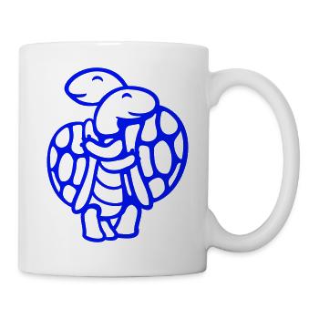 2 Friends Turtle Team Love Couple Hug Cute - Mug - white - Right