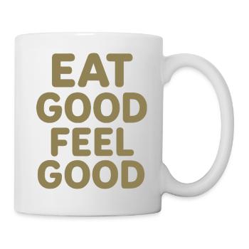 Eat Healthy Nutrition Saying Eat Good Feel Good - Mug - white - Right