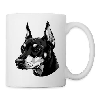 Elegant Black and White Husky Illustration - Mug - white - Right