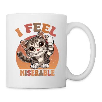 Chat drôle avec le pouce levé disant - Mug blanc - blanc - Droite
