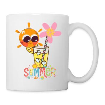 Sommerstimmung – schöne Sonne und Getränk. - Tasse - Weiß - Rechts