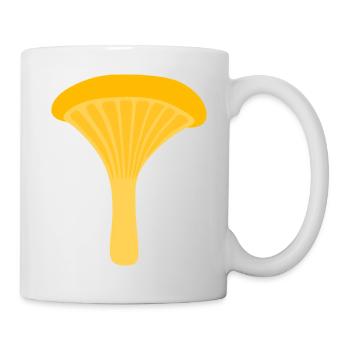 Gelbe Pfifferling-Pilz-Illustration - Tasse - Weiß - Rechts