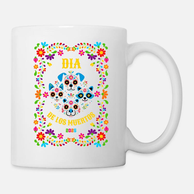 Colorful Día de los Muertos motif - Mug - white