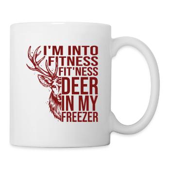 Jäger Spruch Fitness Reh - Tasse - Weiß - Rechts