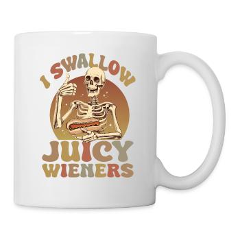Skelett I swallow juicy Wieners Hotdog - Tasse - Weiß - Rechts