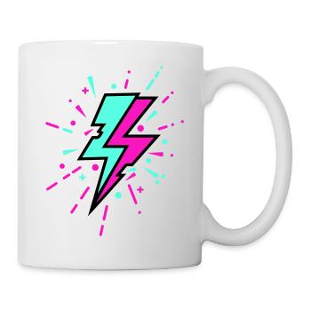 Retro Lightning Bolt Colorful Style - Mug - white - Right