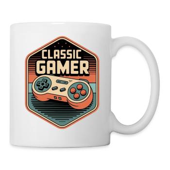 Classic Gamer Retro Controller Badge - Tasse - Weiß - Rechts