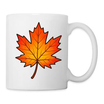 Herbstlicher Ahornblatt-Print - Tasse - Weiß - Rechts