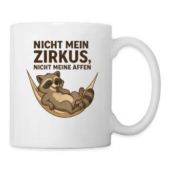 Raccoon Design Hammock Circus Funny Sayings - Mug - white - Right