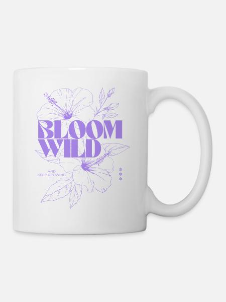 Bloom Wild Botanische Illustration - Tasse - Weiß