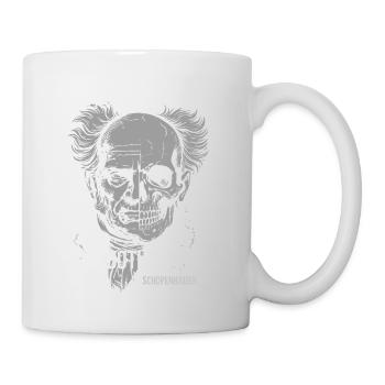 Schopenhauer-Schädel mit Zitat über die menschliche Natur - Tasse - Weiß - Rechts