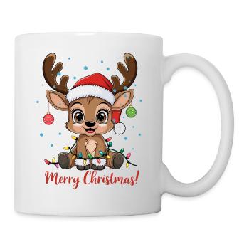 Süßer Rentier Weihnachtspullover Merry Christmas - Tasse - Weiß - Rechts