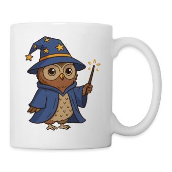 Magical Owl Wizard Illustration - Mug - white - Right