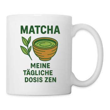 Matcha Design Tasse Kaffeeliebhaber grün  - Tasse - Weiß - Rechts