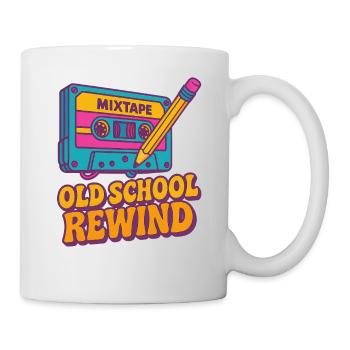 Retro Cassette Tape Old School Design V2K Vintage - Mug - white - Right