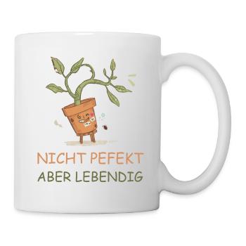 Illustration de plantes pas parfaites, mais vivantes - Mug blanc - blanc - Droite