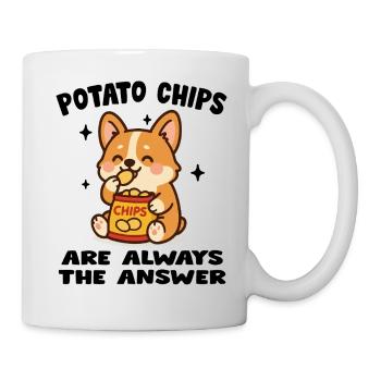 Cute Puppy Eating Chips - Mug - white - Right