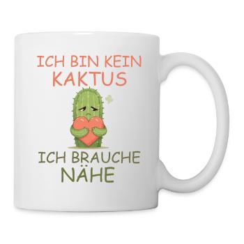 Kaktus mit Herz – Nähe statt Stacheln - Tasse - Weiß - Rechts