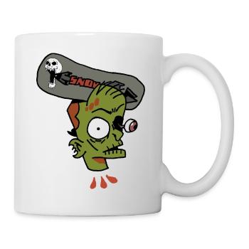 Garçon zombie avec crâne et dessin animé - Mug blanc - blanc - Droite