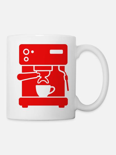 Siebträger Kaffeemaschine Icon - Tasse - Weiß