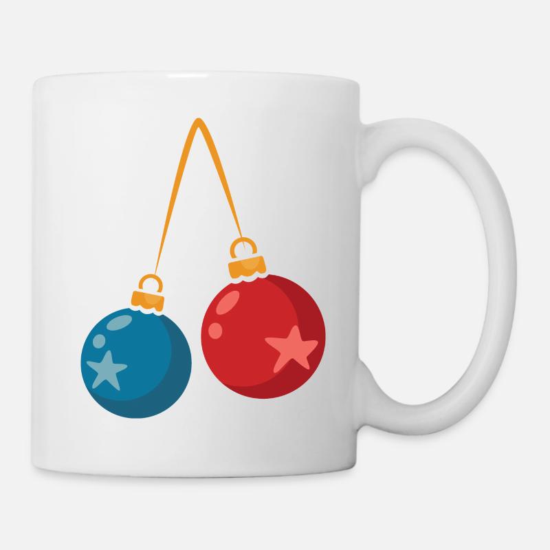 Conception de décoration de boules de Noël colorées - Mug blanc - blanc
