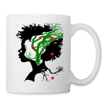 Abstract tree with flowers - Mug - white - Right
