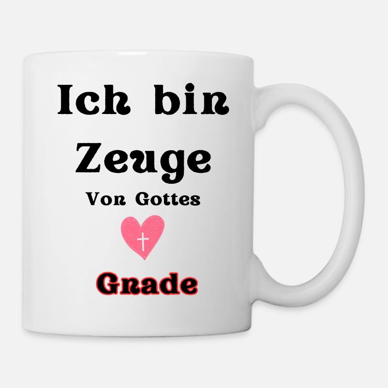 Heart with Cross and Grace Lettering - Mug - white