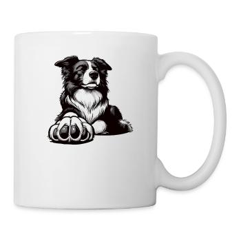 Parler à la patte Border Collie Chien de troupeau Collie - Mug blanc - blanc - Droite
