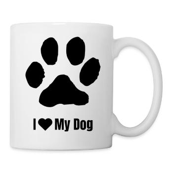 Heartfelt Dog Love Silhouette - Mug - white - Right