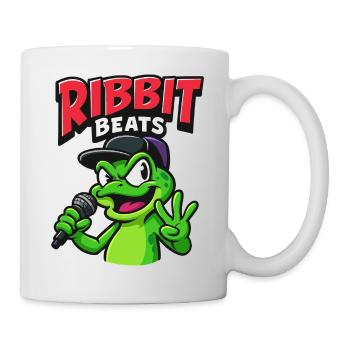 Funny frog with rap microphone - Mug - white - Right