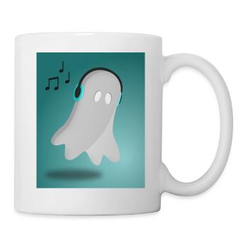 Ghost with headphones - Mug - white - Right